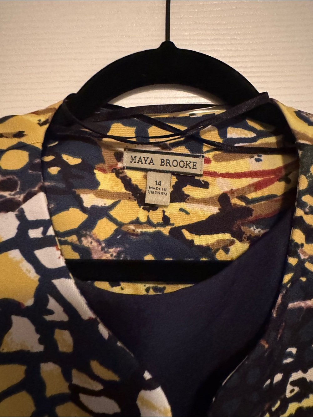 Maya Brooke 2pc Sz 14 Yellow & Navy Printed Jacket with Navy Sheath dress Set - Picture 2 of 13